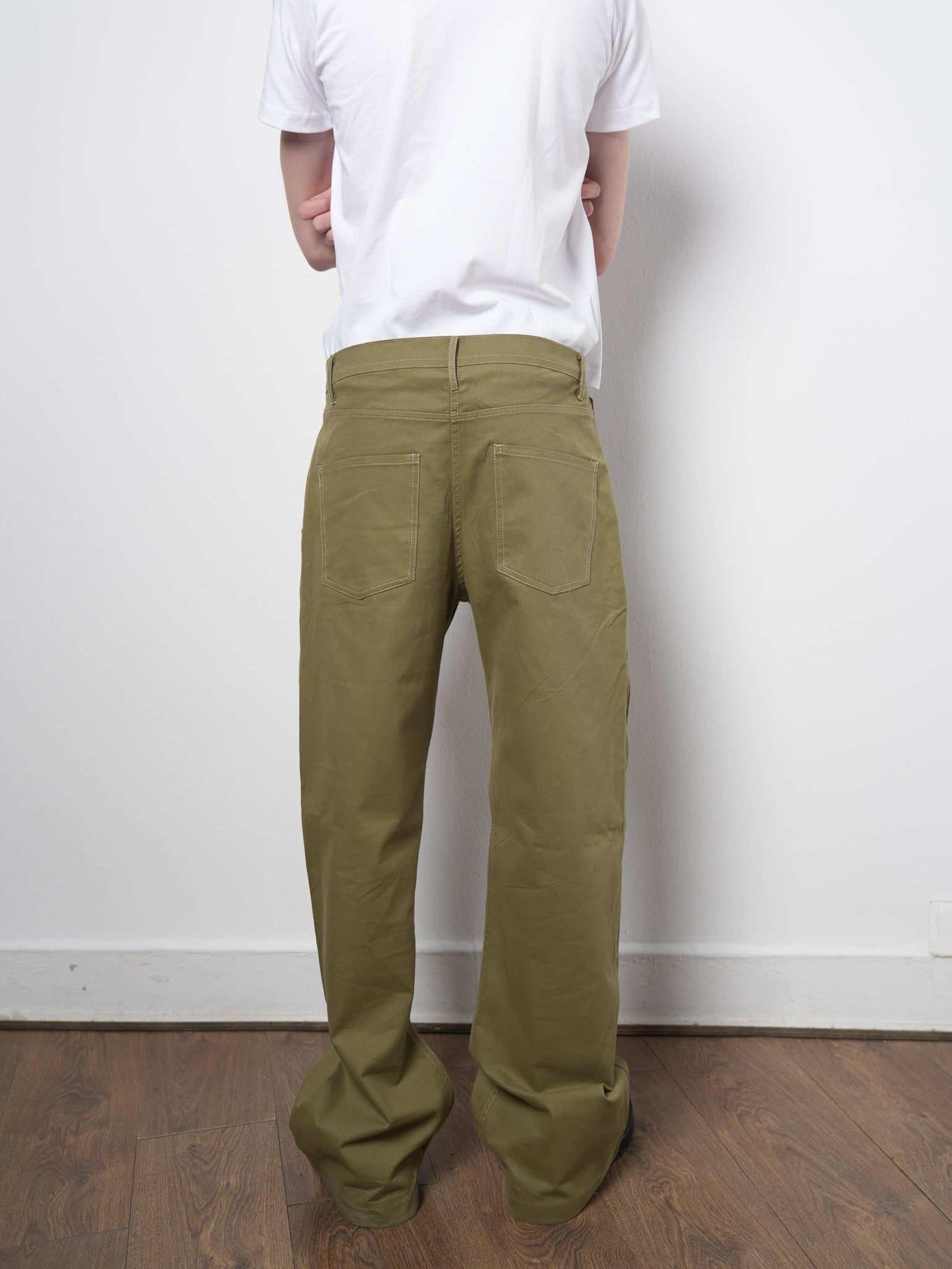 FLARE PANTS KHAKI GREEN 001