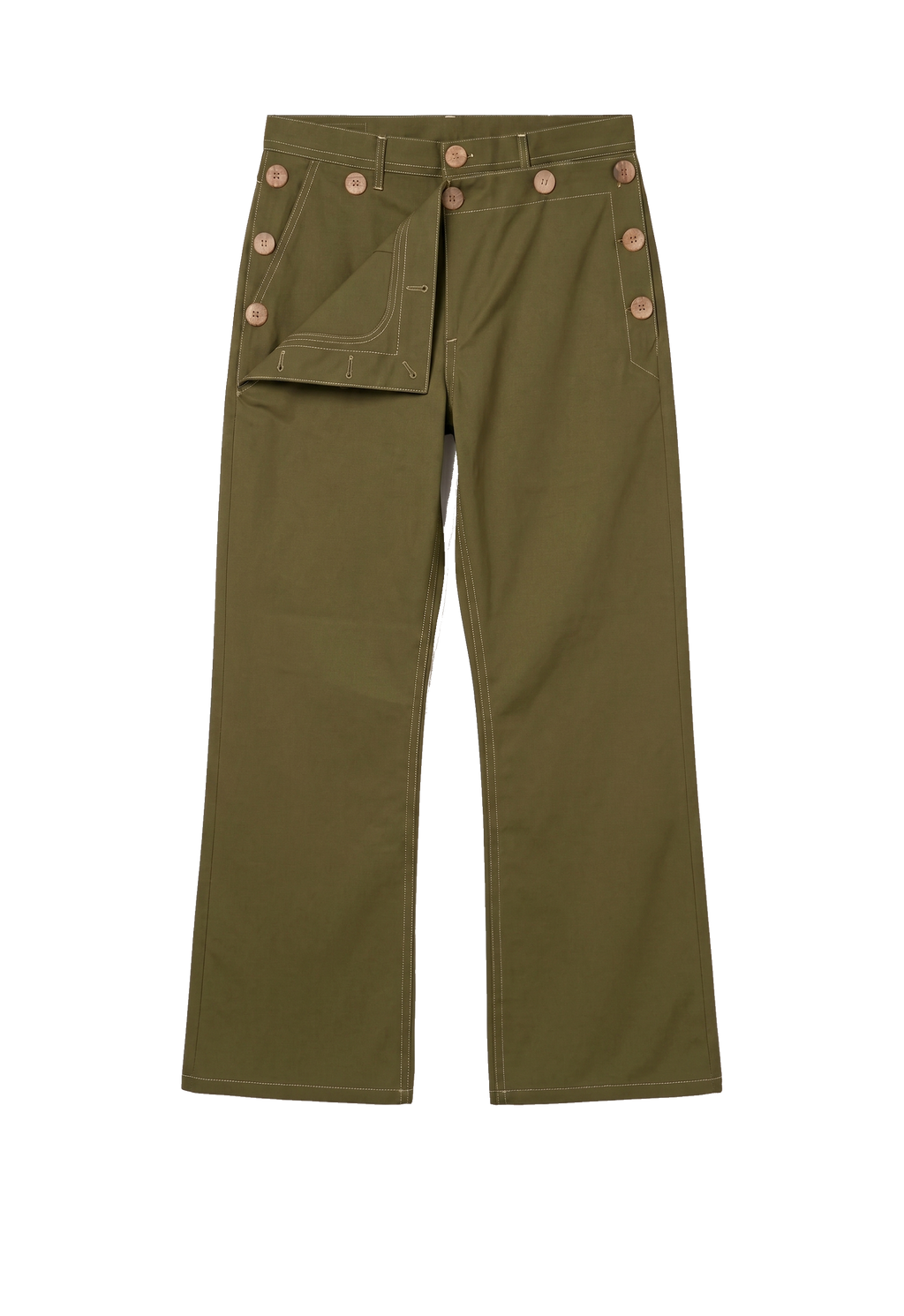 FLARE PANTS KHAKI GREEN 001