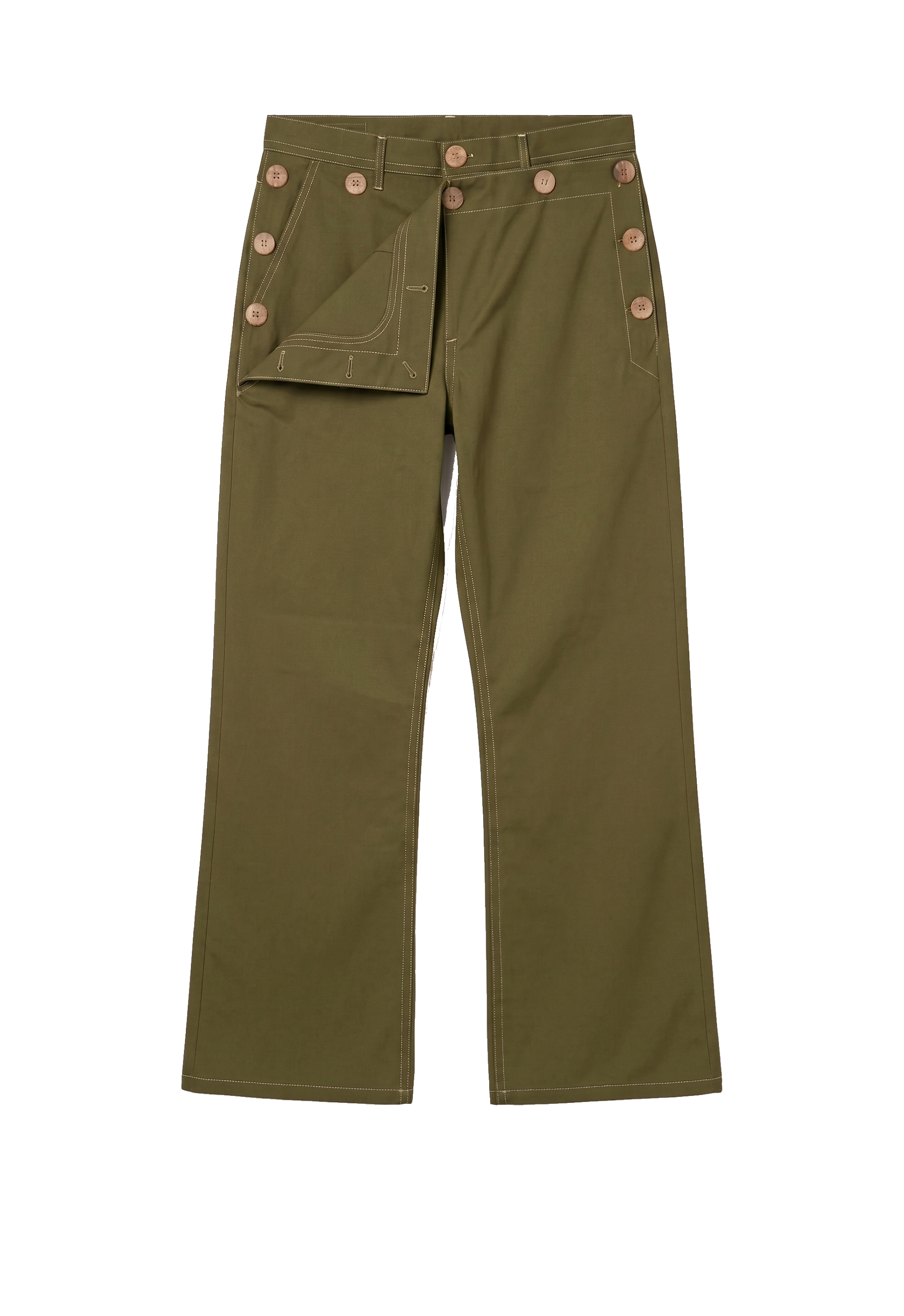 FLARE PANTS KHAKI GREEN 001