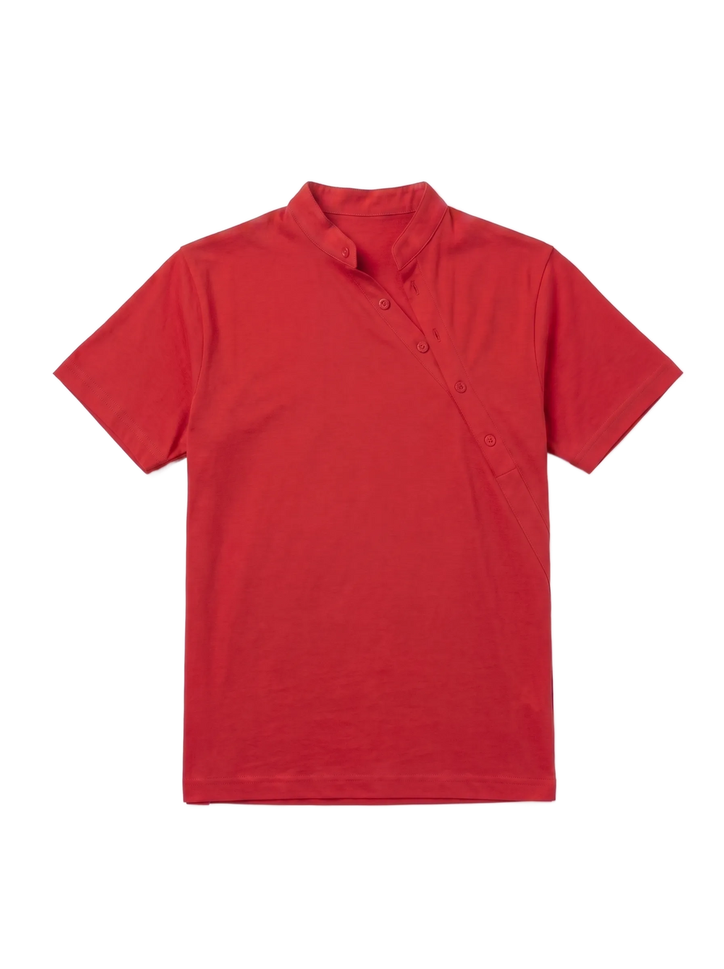 OPEN COLLAR TEE RED 001
