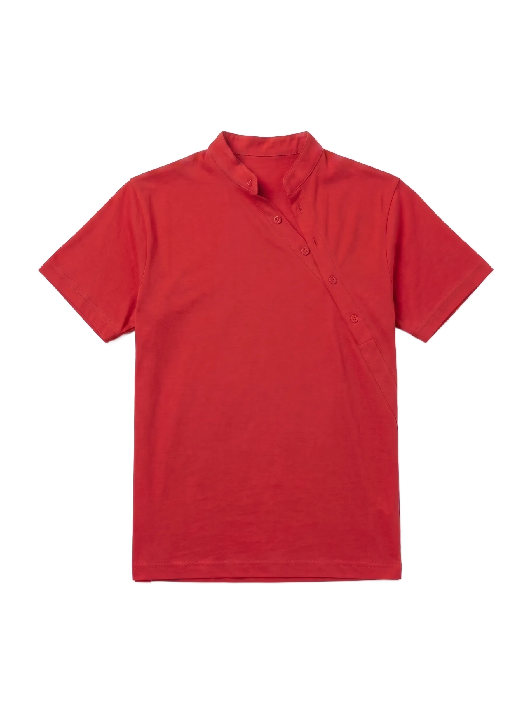 OPEN COLLAR TEE RED 001
