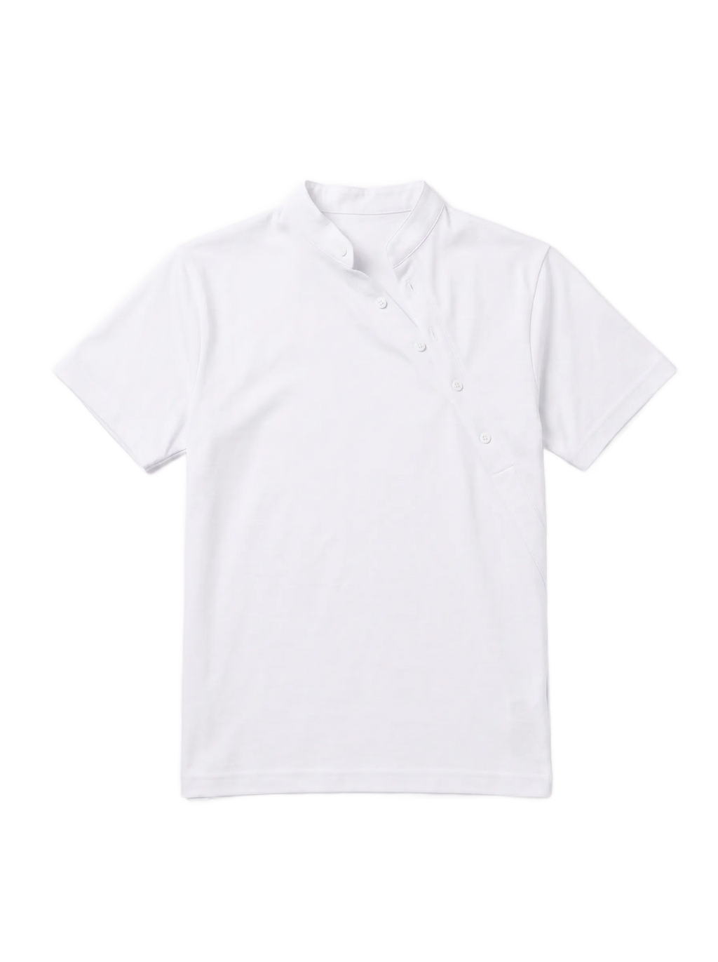 OPEN COLLAR TEE WHITE 001