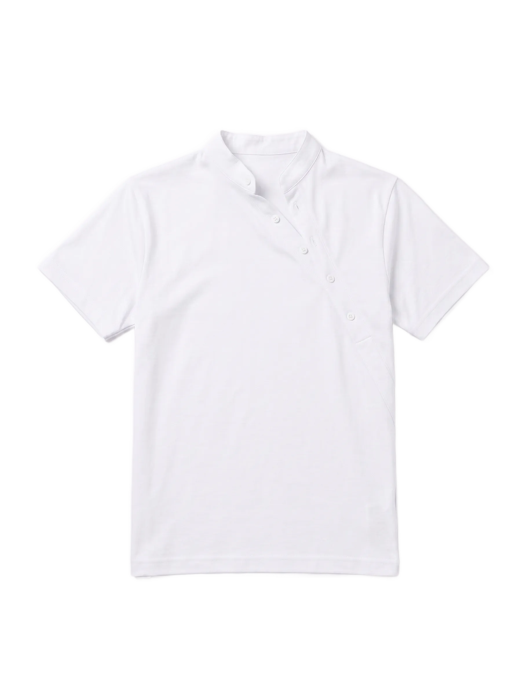 OPEN COLLAR TEE WHITE 001